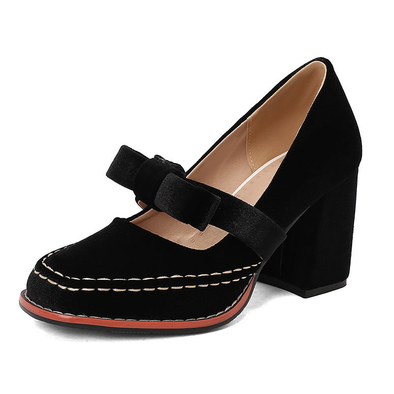 Low-cut High Bow Heels