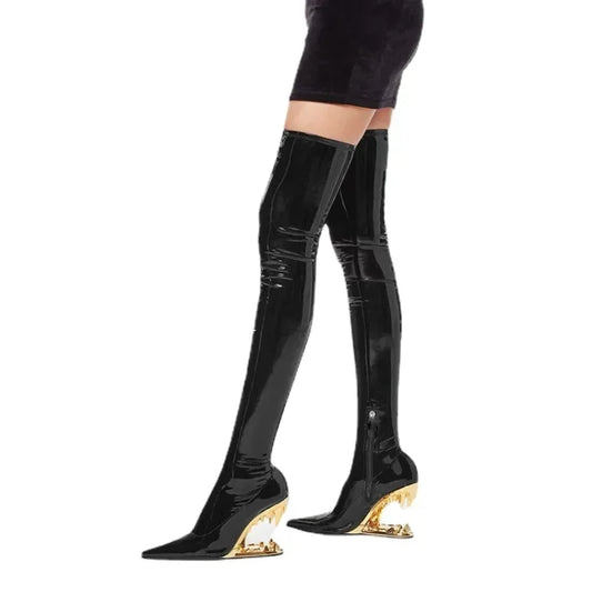 Tiger Teeth Knee Elastic Boots
